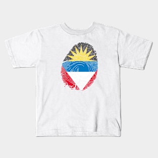 Flag of antigua barbuda in fingerprint Kids T-Shirt